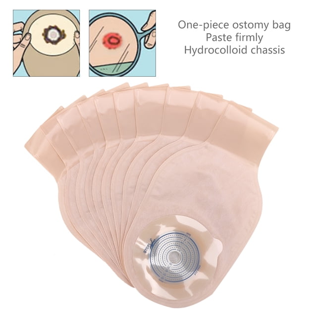 Bolsa de ostomía desechable, Bolsa de colostomía desechable de 10 Piezas Bolsa de Bolsa de ostomía Suave para la Piel Tipo Abierto Saludable Fugacal NO