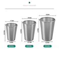 thumbnail image 3 of Juego de 4 vasos de viaje para acampar al aire libre, de 10 a 16 oz, de acero inoxidable, con estuche de cuero, vasos para beber, vasos de cerveza, vasos para bebidas frías, 400 ml, 3 of 5