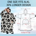 thumbnail image 4 of Oversized Wearable Blanket Hoodie,Black and White Leopard Pattern Sherpa Blanket Hoodie with Super Pockets,Super Warm Fuzzy Pullover for Women & Men, 4 of 6