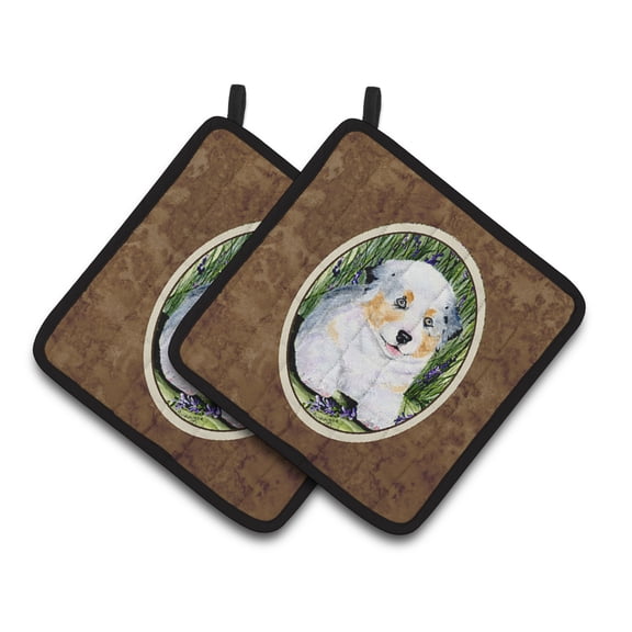 Australian Shepherd Pair of Pot Holders