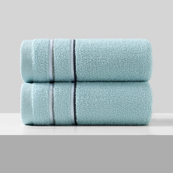 Luxury Cotton Hand Towel, 29.5x13.7 Inch Soft Absorbent Towel with Stripe Border, 1 Pack