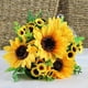 thumbnail image 1 of Girasoles artificiales en maceta, girasol de seda artificial, flores artificiales, ramo de girasol falso con arreglo de margaritas en jarrón para decoración del hogar, decoración de boda (1 manojo) oso de fresa  Juguete, 1 of 3