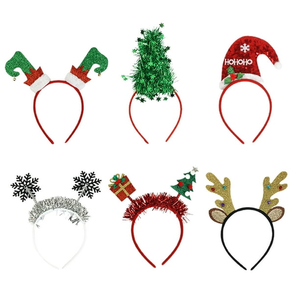 QILIN 1 Set Glittered Headband Tear-Resistant Fabric Elk Antlers Christmas  Hair Hoop Party Supplies 