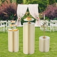 thumbnail image 5 of Paper Cardboard Flower Stand White Cylinder Pedestal Wedding Cake Flowers Display Stand Decoration Dessert Table, 5 of 14