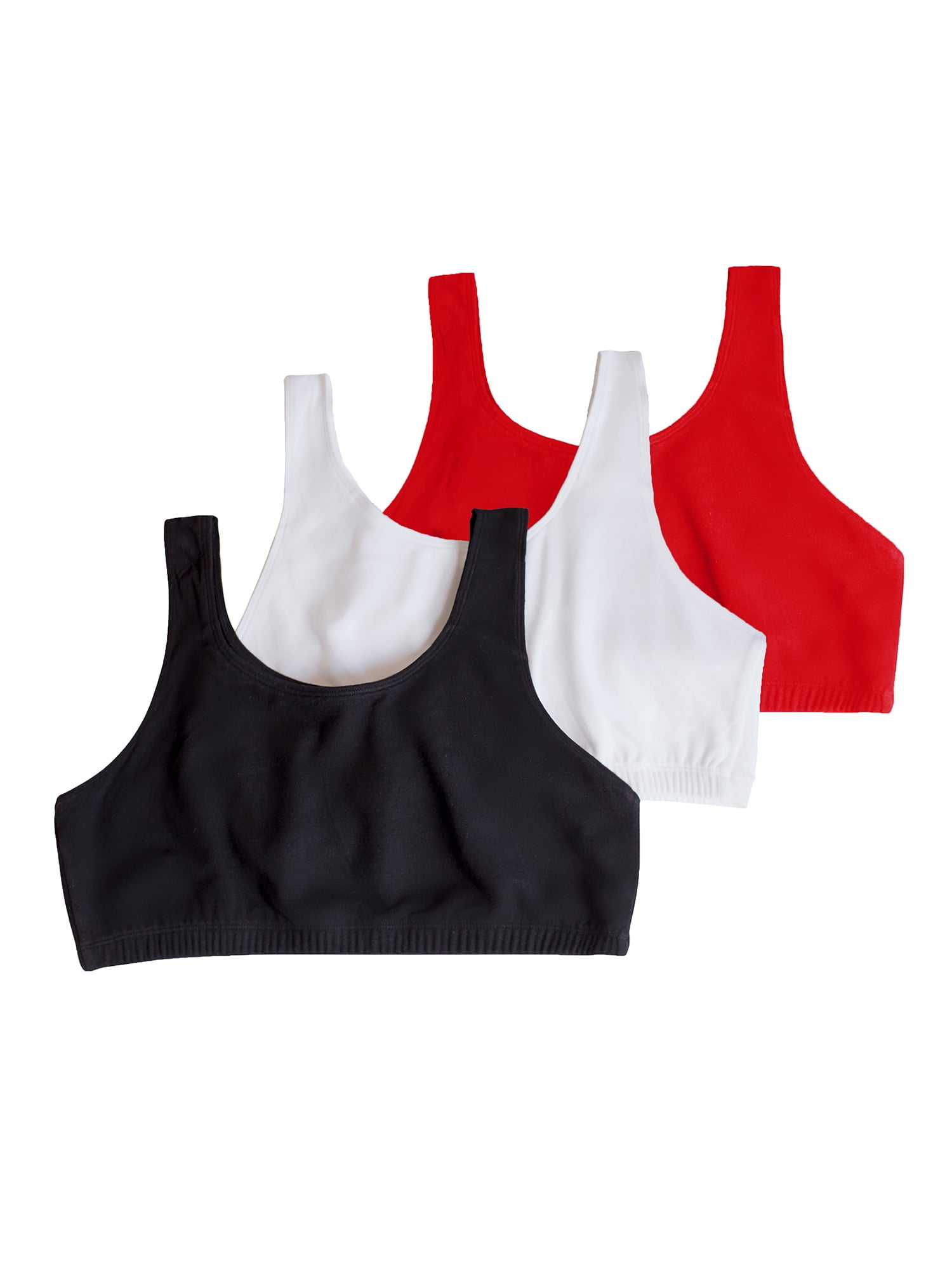 Fruit of the Loom Women's Built Up Tank Style Sports Bra Red Hot/White/Black 50 