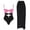 Black Set, variant on Women 2 Piece Swimsuit Cutout One Piece Bathing Suit with Sheer Mesh Wrap Cover Up Skirt Beach Vacation Swimwear