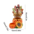 thumbnail image 3 of Thanksgiving Turkey Candle Holder, Resin Pumpkin Candlestick for Table Centerpiece, Fall Harvest Holiday Dining Decor(A), 3 of 4