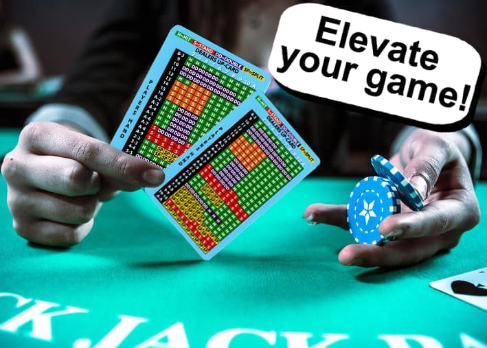 Basic Strategy Blackjack Card, Plastic Multiple Color