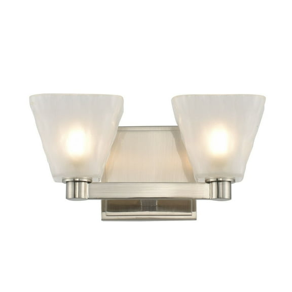 Kalco Lighting Weston 5" 2-light Contemporary Glass Bath Light in Glazed Nickel