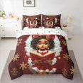 thumbnail image 2 of Manfei Merry Christmas 7pcs Bedding Comforter Set，Black Cute Princess Queen Bedding Sets,Gold Xmas Snowflake Queen Sheet Sets For Girls Kids,Super Cozy Room Decor Reversible, 2 of 8
