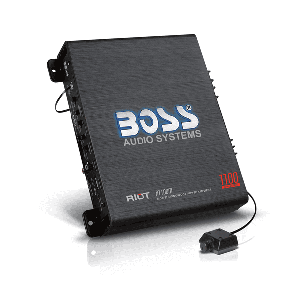 BOSS Audio Systems R1100M Class A/B Monoblock Car Audio Amplifier for Subwoofer with Bass Boost, 1100 High Output, High and Low Level Inputs