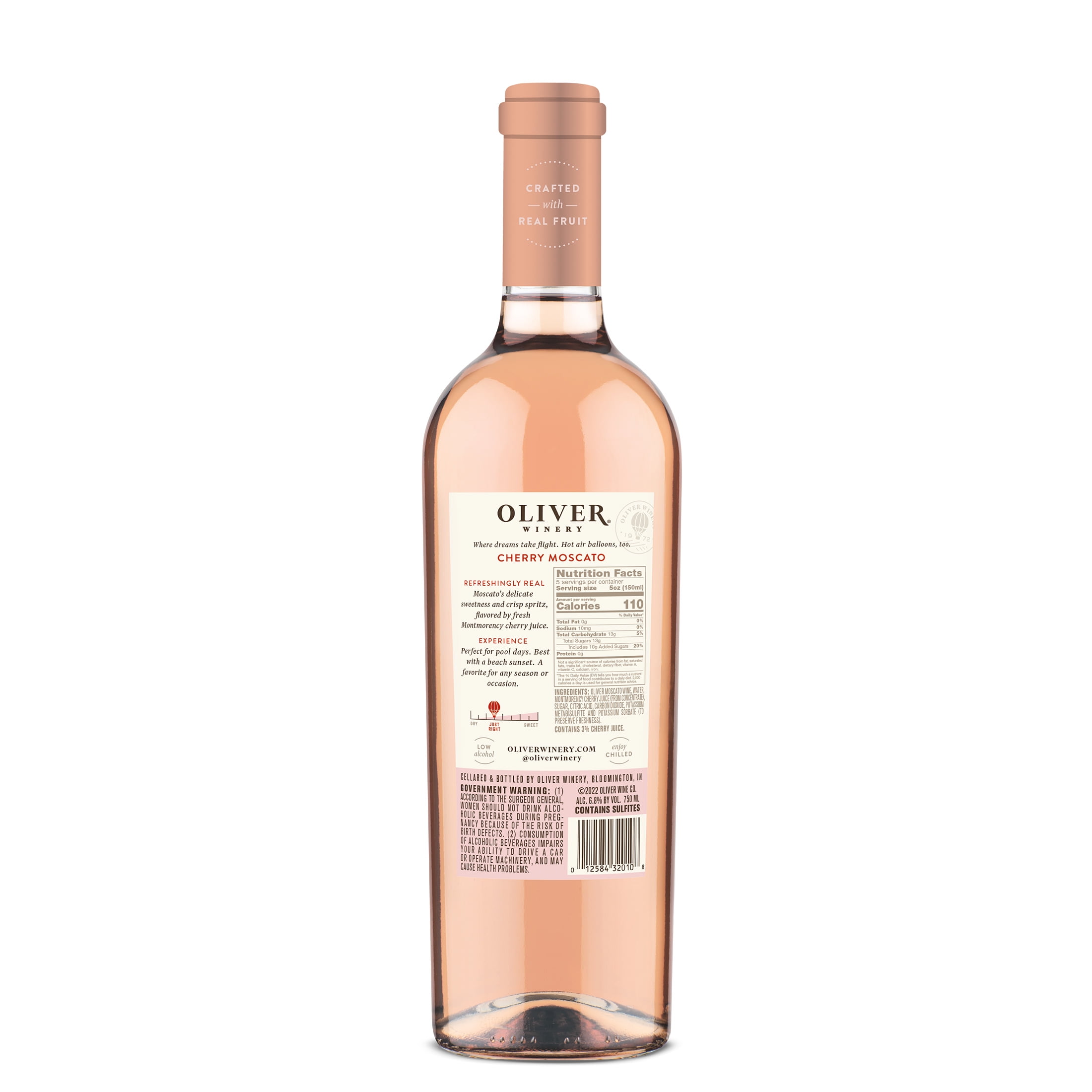 Oliver Cherry Moscato Wine Indiana 66 ABV 750ml Glass Bottle