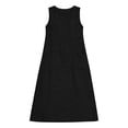thumbnail image 3 of Linen Midi Dresses for Women Crew Neck Sleeveless Dress with Pockets 2026 Summer Beach Dresses Cover Ups Loose Fit Casual Spring Sundress Travel Vacation Outfits, 3 of 3