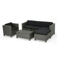 thumbnail image 1 of Noble House Puerta 6 Piece Outdoor Wicker Sectional Sofa Set in Black, 1 of 5
