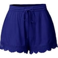 thumbnail image 4 of Pantalones cortos casuales con cordones de color sólido de verano europeos y americanos para mujer, 4 of 6
