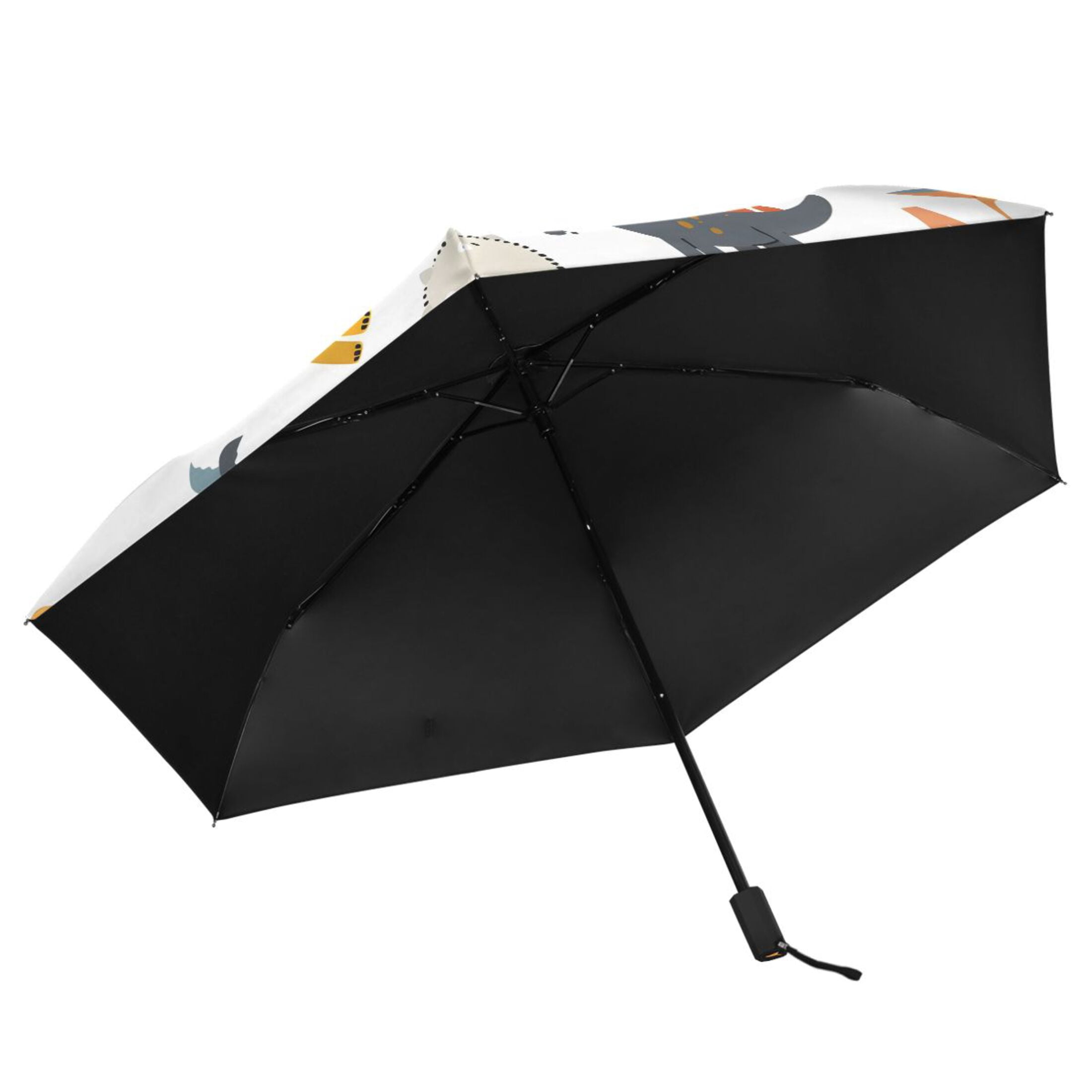 Dinosaurs and Character Compact Sun Umbrella Windproof Travel Umbrellas for Rain Strong Portable UV Protection