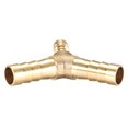 thumbnail image 4 of 8mm x 6mm x 8mm Hose ID Brass Reducer Barb Fitting Y-Shaped 3 Way Tee Connector Adapter 2 pcs, 4 of 5