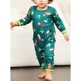 thumbnail image 3 of Christmas Family Pajamas Matching Set Letter Print Long Sleeve Tops and Santa Claus Print Pants Sleepwear, 3 of 10