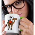 thumbnail image 2 of 3drose, Cute Funny Boston Terrier Dog Riding Camel Cartoon, 15oz Two-tone Green Mug, 2 of 6