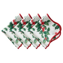 Vintage Holly Scallop Border Napkins, Set of 4