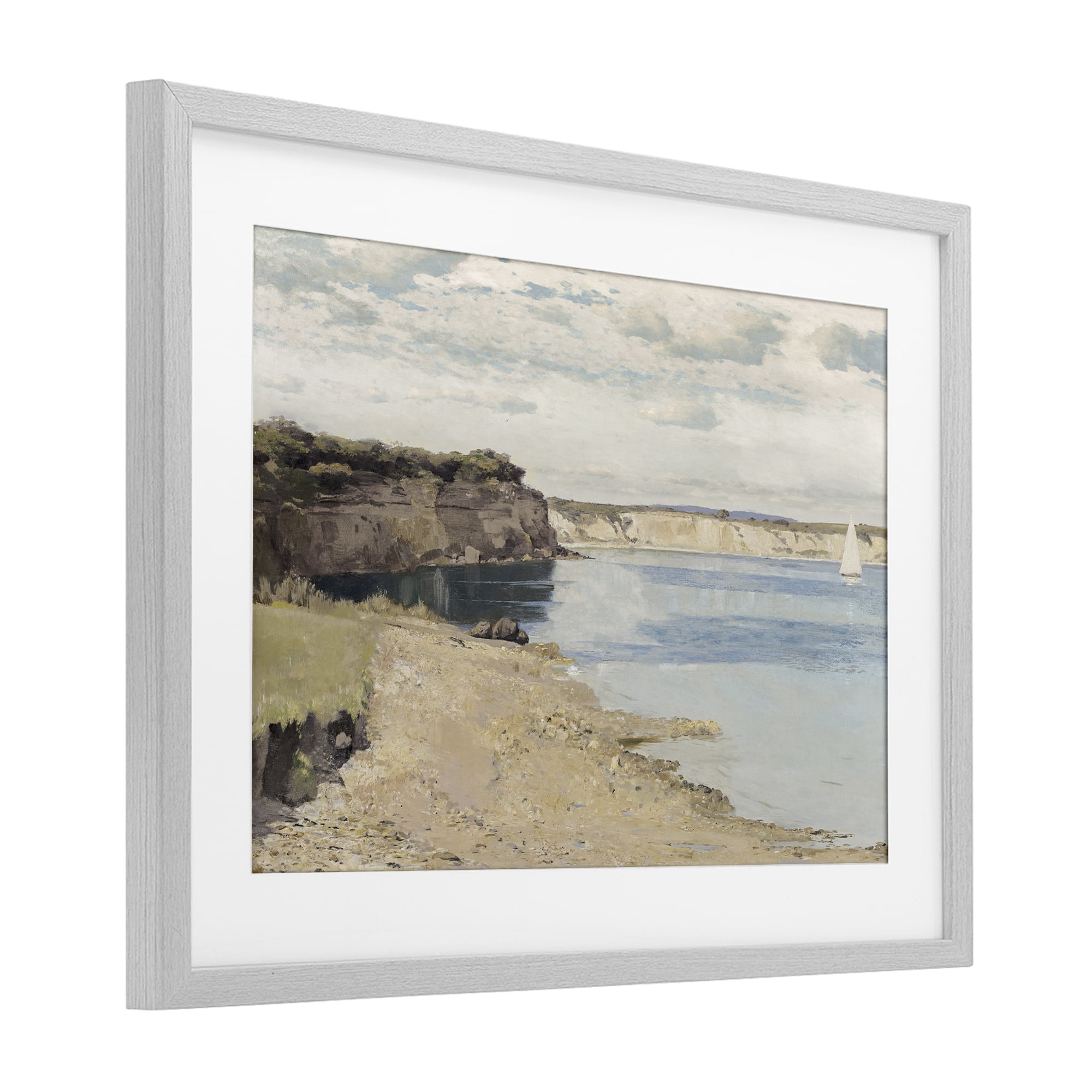 Stupell Industries Set Sail Peaceful Cove Gray Framed Print Under Glass, design by Christy McKee