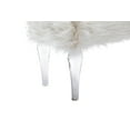 thumbnail image 6 of Guyou Modern Faux Fur Entryway Bench Upholstered Ottoman Bench with Clear Acrylic Legs Furry End of Bed Accent Bench Stool for Living Room Bedroom, White, 6 of 12