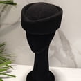 thumbnail image 2 of Hsqqdc Wool Blend Polyester Black Vintage Stewardess Beret Hat 22-22.8 Inch Pillbox Headwear 1-Piece, 2 of 7