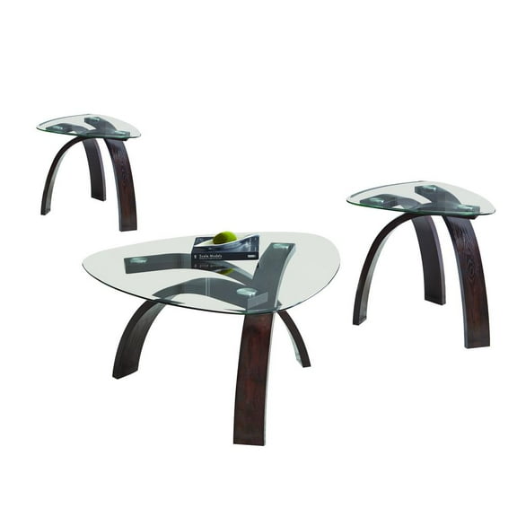 Steve Silver Elegant 3-Piece Occasional Set Pitman Merlot Mixed Media, Cherry