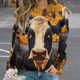 thumbnail image 2 of Farm Cows Womens Oversized Sweatshirts Hoodies Crewneck Casual Tops Comfy FallWinter Clothes 2024, 2 of 7
