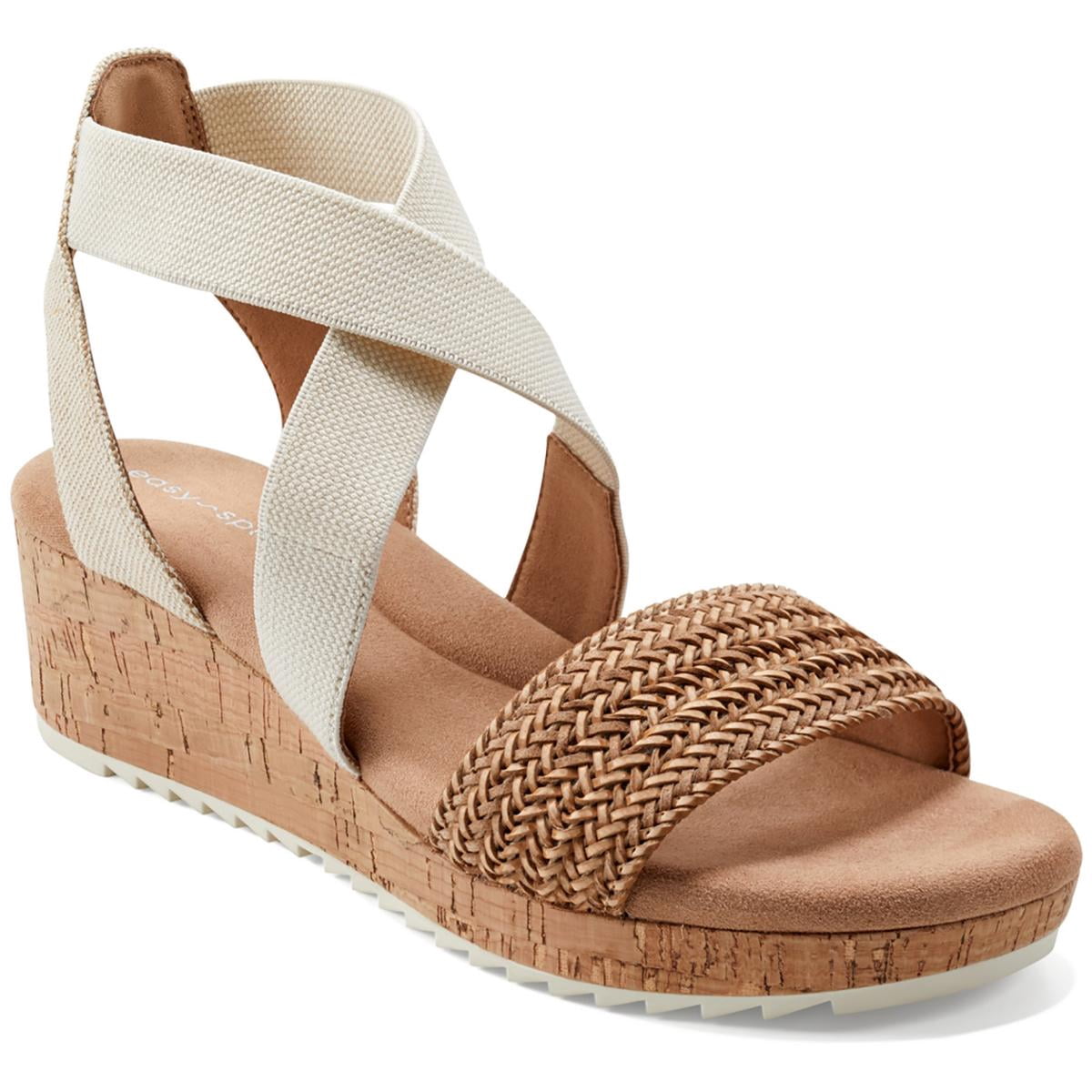 Easy Spirit Women's Shanya 7 Flat Sandals - Slip-On Crisscross Straps With Cushioned Footbed