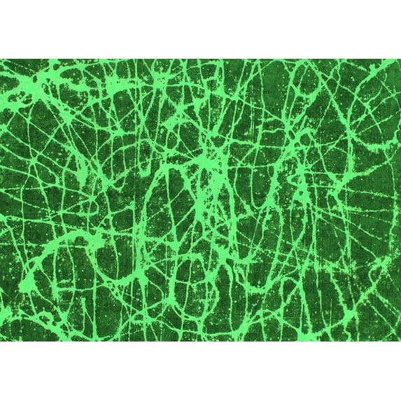 Ahgly Company Indoor Rectangle Abstract Green Modern Area Rugs, 7' x 9'