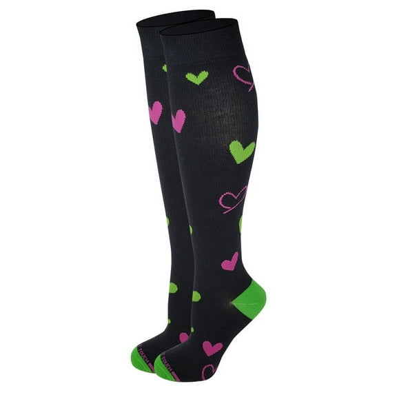 Different Touch Women Hearts Design Compression Knee High Socks