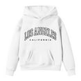 thumbnail image 4 of SGMVNU Girl's Fashion Graphic Letter Print Sweatshirt Drop Shoulder Long Sleeve Pullover Oversized Hooded Sweatshirts with Pocket White Size 4-5 Years, 4 of 5