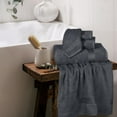 thumbnail image 3 of BELIZZI HOME Ultra Soft 6 Pack Cotton Towel Set, Contains 2 Bath Towels 28x55 inch, 2 Hand Towels 16x24 inch & 2 Wash Coths 12x12 inch, Ideal Everyday use, Compact & Lightweight - Charcoal Grey, 3 of 7
