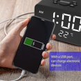 thumbnail image 2 of Reloj despertador digital proyectado con puerto USB, compatible con repetición de dormitorio, 2 of 5