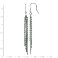 thumbnail image 3 of Nightfall Sterling Silver Rhodium & Green Flash-Plated Chain Dangle Earrings, 3 of 3