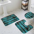 thumbnail image 3 of Wood Stripes Bathroom Rugs Set Retro Sage Green Wood Brush Modernism Non Slip Absorbent Soft Bath Mats 3 Piece Set with Bathroom Rug, U-Shaped Floor Mat, Toilet Seat Cover Small Size, 3 of 9