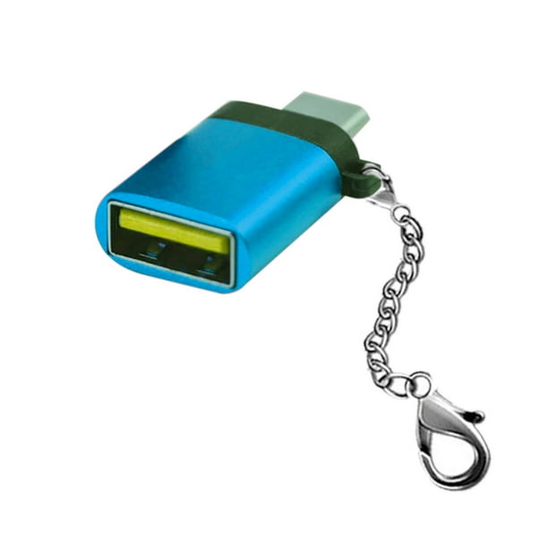 Sidaley Nuevo adaptador portátil tipo c a USB ordenador portátil USB 3,0 Mini convertidor de USB-C de aleación de aluminio Juegos de teclado y mouse para computadora azul