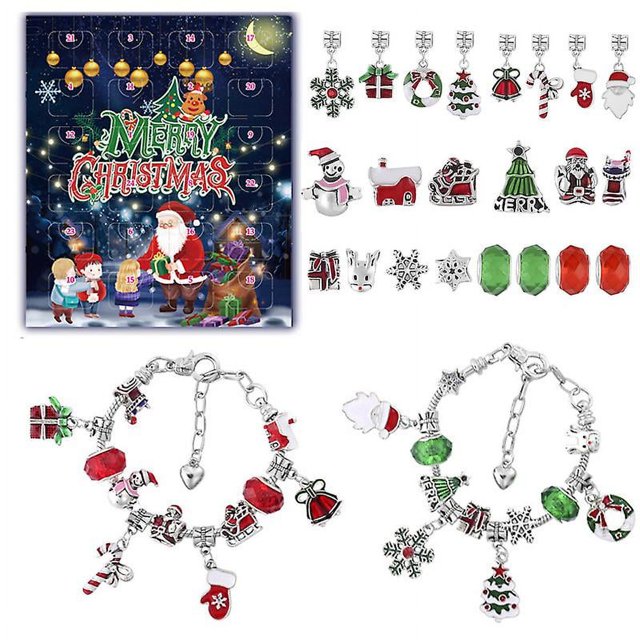 Calendario de Adviento 2023 para niños, niñas, calendario de adviento para niñas, de 5 a 13 años, calendario navideño, fabricación de pulseras y joyas para niños, niñas, adolescentes