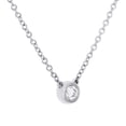thumbnail image 2 of 14K White Gold Round Solitaire Diamond 6mm Bezel Set Pendant 18" Necklace 1/4 CT, 2 of 5