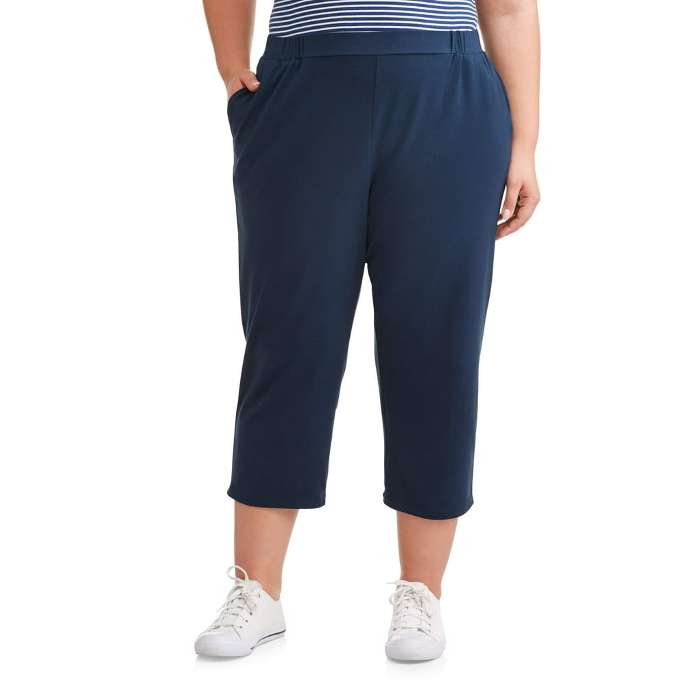 Terra & Sky - Terra & Sky Women's Plus Size Knit Capri - Walmart.com ...