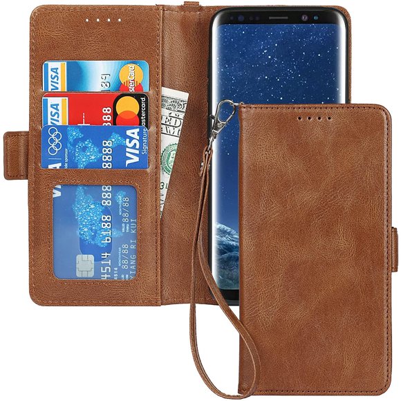 ELTEKER Samsung Galaxy S8 Plus Wallet Case,Premium Leather Credit Card Holder Magnetic Flip Kickstand Wallet Case