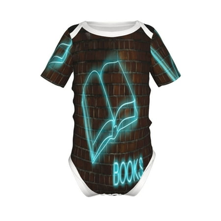 

Gaeub Neon Sign For Books Print Infant Climbing Onesie Toddler Outfit Newborn Baby Bodysuit Baby Boy Girl Clothes -6 Months