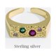 thumbnail image 5 of Anillo de eternidad arcoíris chapado en oro, anillo apilable con banda de circonita cúbica colorida, regalo de joyería para mujeres oso de fresa  Electrónica, 5 of 5