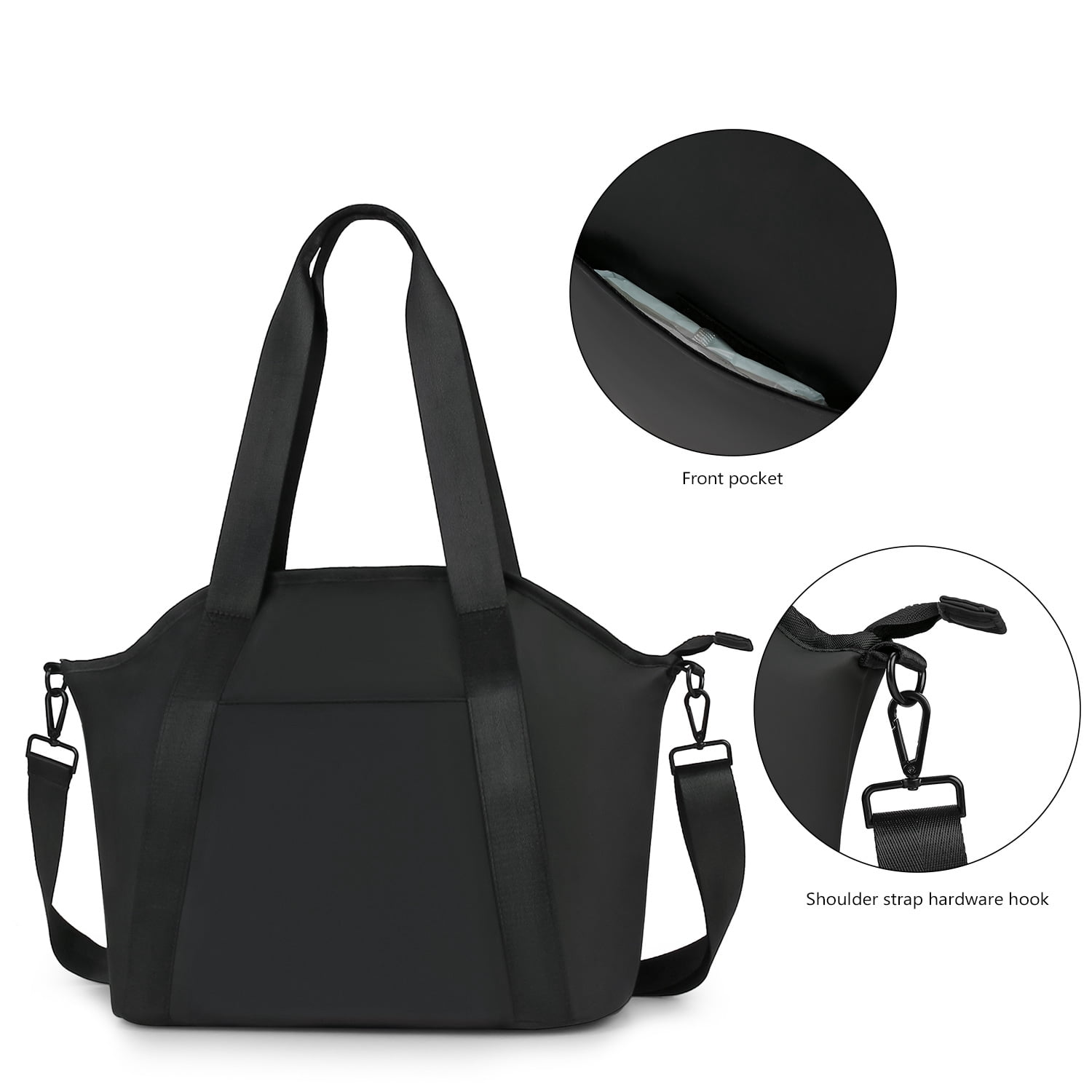 Sunyuer Diaper Bag, PU Leather Diaper Bag Purse, Crossbody Baby Bag with 6 Pockets, Diaper Clutch for Women Mom