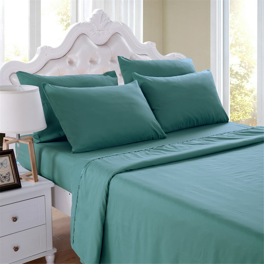 6 Piece Soft Microfiber Bed Sheet Set, Deep Pocket Up To 16", Wrinkle