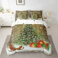 Christmas Tree Bed in a Bag King Size Comforter Set 7 Pieces,Merry