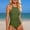 Army Green, variant on Oplxuo Women Tummy Control One Piece Swimsuit Modest Bathing Suit Full Coverage High Neck Swimwear