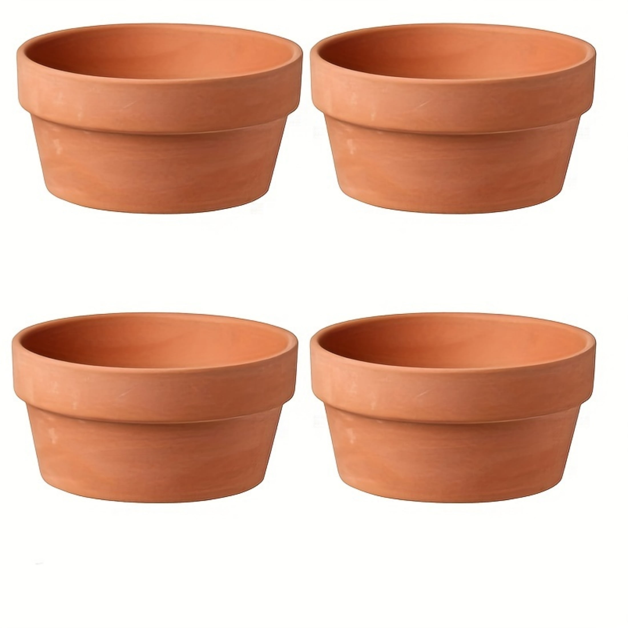 4 PCS Terracotta Buld Pots 5.5"x2.8" Flower Pots Clay Pottery Planter with Drainage Hole Cactus Succulent Plant Nursery Pots- Great for Plants,Crafts