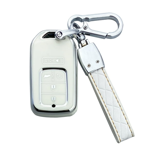 Yuebutor Key Fob Cover Case Compatible with Honda Accord Civic CRV HRV CRZ Fit Odyssey Passport Pilot Jed Crider Crosstour Spirior Accessories Shell Protector